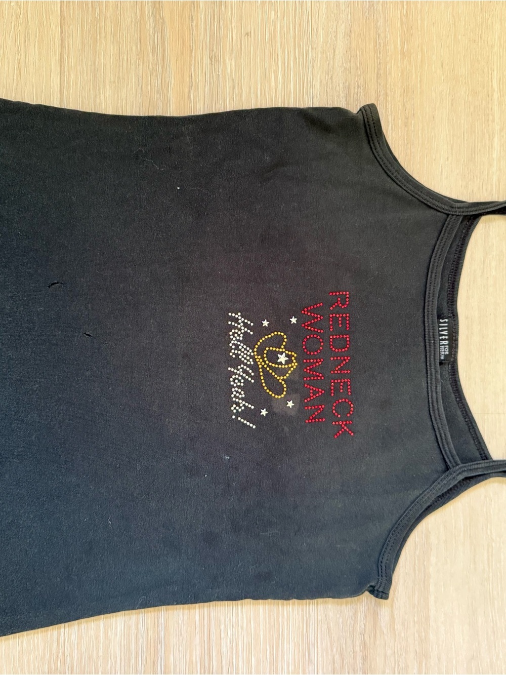 BLACK Redneck Woman Rhinestone Tank Top - Jive Girl